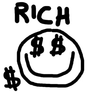 🤑 RICH reich, Dollar, Geld, Reichtum, Wirtschaft, Erfolg telegram sticker