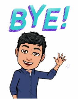 👋 BYE! Bitmoji, Мультфильм, Приветствие, Машет рукой, Пока telegram sticker