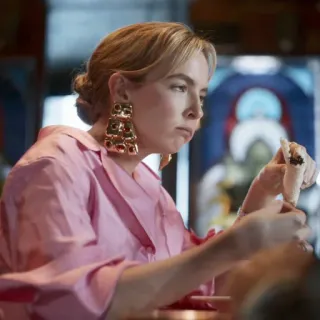 🌙 Frau, Essen, Rosa, Jodie Comer telegram sticker