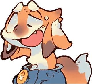 😣 мультфильм, животное, собака, сонный, уставший, иллюстрация, стикер telegram sticker