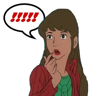‼ !!!!!! Hoạt hình, Phụ nữ, Dấu chấm than, Sốc, Ngạc nhiên, Cảm xúc telegram sticker