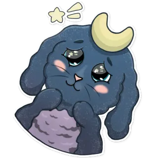 😇 การ์ตูน, สติกเกอร์, น่ารัก, ดาว, พระจันทร์, แฟนตาซี whatsapp sticker