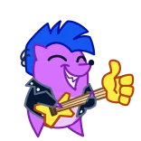 👍 cartoon, animal, music, thumbs up, guitar, positive, fun whatsapp sticker