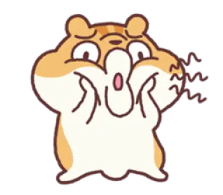 😳 仓鼠, 可爱, 动物, 卡通, 贴纸, 啮齿动物 telegram sticker