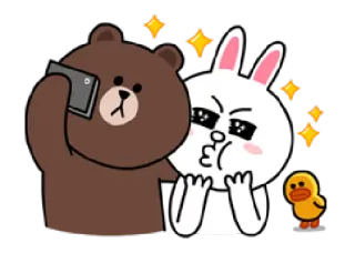 📸 Brown Bear brown bear, cony rabbit, line friends, kawaii, cute, sticker telegram sticker