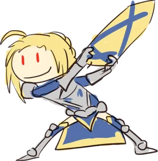 😈 Saber Anime, Combattente, Spade, Armatura, Dab, Sciabola, Carino, Ragazza Anime telegram sticker