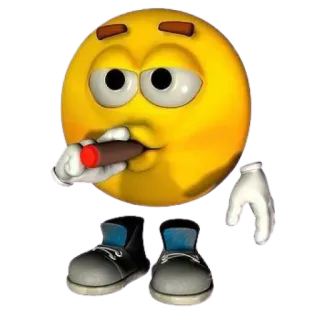 🚬 emoji, fumare, sigaro, giallo, cartone animato whatsapp sticker