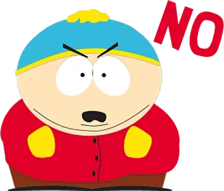 👎 Eric Cartman South Park NO dessin animé, personnage, non, South Park, Eric Cartman whatsapp sticker