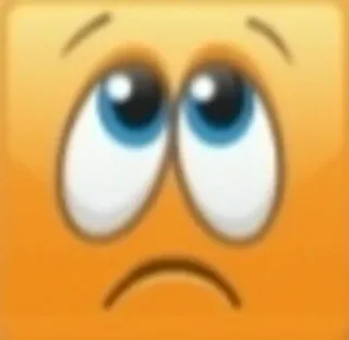 😟 Emoji, Triste, Visage, Yeux, Dessin animé whatsapp sticker