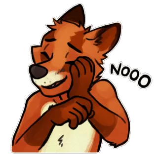 😵 NOOO raposa, desenho animado, animal, peludo, chorando, triste, chateado whatsapp sticker