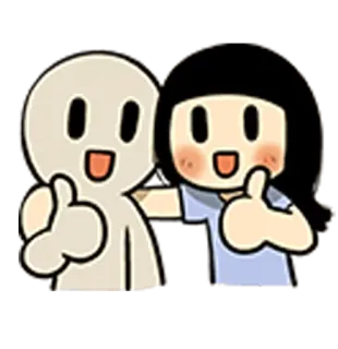 👍 Desenho animado, Amizade, Feliz, Joinha, Positivo, Fofo telegram sticker