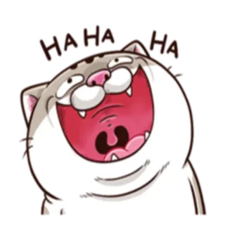 😂 HAHA HA cat, laughing, happy, sticker, cartoon telegram sticker