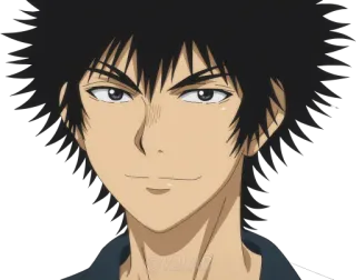 🙂 anime, mangá, personagem, retrato, cabelo preto, expressão facial telegram sticker