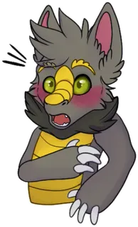 😮 Furry, Antropomorfo, Cartone animato, Personaggio, Sticker, Espressione, Sorpreso telegram sticker