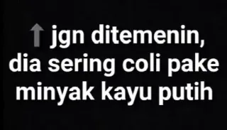 🔫 jgn ditemenin, dia sering coli pake minyak kayu putih telegram sticker