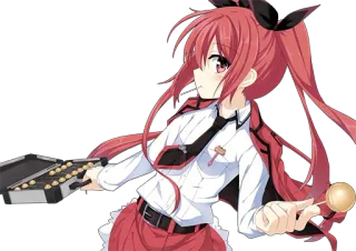 😏 Anime, Garota, cabelo ruivo, pirulito, empregada telegram sticker