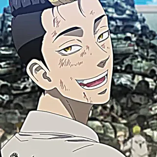 🧟 Atsushi Sendo Tokyo Revengers Anime, Mangá, Sorriso, Atsushi Sendo, Tokyo Revengers, Personagem, Sorrindo, Fundo, Violência telegram sticker