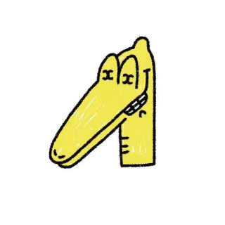 🍋 Krokodil, Tier, Cartoon, Gelb telegram sticker