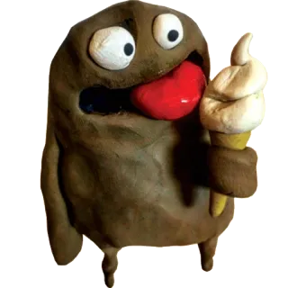 🍦 Knetanimation, Eis, Monster, Cartoon, Animation, lustig whatsapp sticker