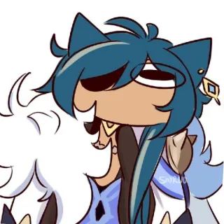🐾 Kaeya Genshin Impact Anime, Desenho animado, Kaeya, Genshin Impact, Fanart, Jogo telegram sticker