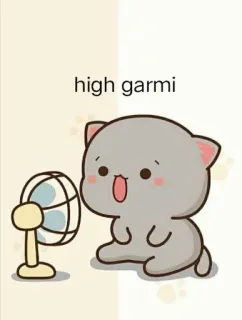 🥵 high garmi cute, bear, fan, heat, exhausted, peach and goma whatsapp sticker