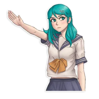 👩 Anime, Meisje, Schooluniform, Personage, Cartoon telegram sticker