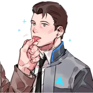 😛 Connor Detroit: Become Human android, machine, deviant, android detective, cyberpunk telegram sticker