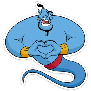 ❤️ Genie Aladdin kartun, sihir, disney, jin, animasi, karakter telegram sticker