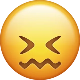 😖 emoji, face, grimace, yellow telegram sticker