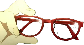 👓 gafas, rojo, mano, moda, accesorio, anteojos whatsapp sticker