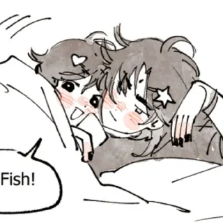 🩹 Fish! mignon, dessin animé, amitié, style anime telegram sticker