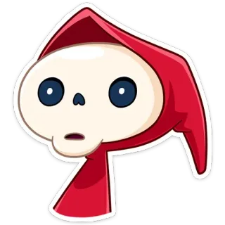 😳 cartone animato, scheletro, morte, tristo mietitore, cappuccio, halloween telegram sticker