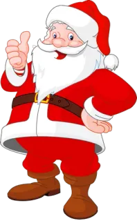 🎅 Santa Claus ซานตาคลอส, คริสต์มาส, วันหยุด, ยกนิ้วโป้ง, การ์ตูน, รื่นเริง whatsapp sticker