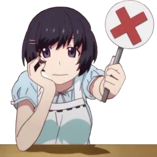 ❌ anime, girl, cross, no, disapproval, cute, illustration telegram sticker