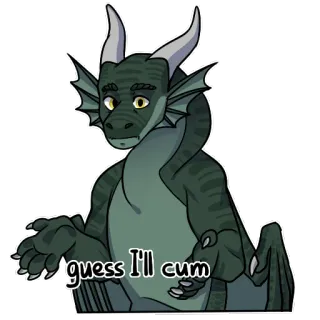 💦 guess I'll cum dragão, réptil, desenho animado, ofensivo telegram sticker