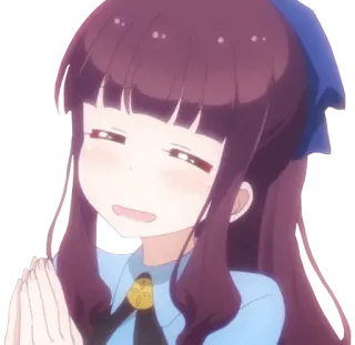 🙏 Anime, Garota, Desenho animado, Sorriso, Feliz, Personagem telegram sticker