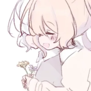 🍰 อนิเมะ, ดอกไม้, น่ารัก, ศิลปะ, ภาพประกอบ telegram sticker