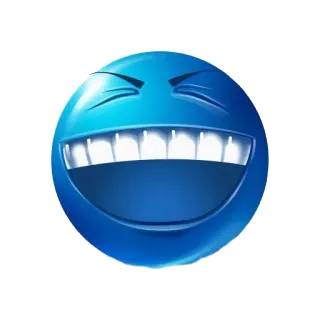 😁 emoji, blue, smile, laughing, teeth whatsapp sticker