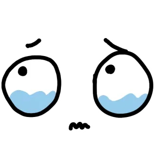 😢 olhos, fofo, simples, blob, desenho, expressão whatsapp sticker