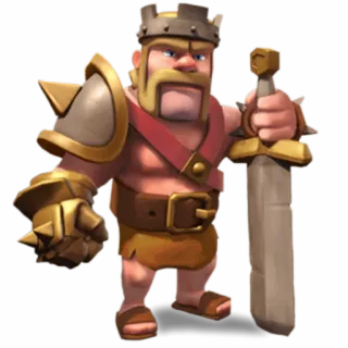 🤴 Barbarian King Clash of Clans 야만용사, 왕, 검, 갑옷, 클래시 오브 클랜, 게임 telegram sticker
