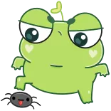 😠 Dibujos animados, Lindo, Verde, Rana telegram sticker