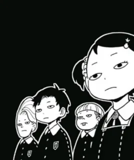 😐 Anime, Manga, Spy x Family, Kinder, Schuluniformen, Schule, Schwarzweiss telegram sticker
