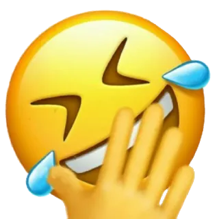 🤣 Эмодзи, Смех, Рука, Лицо со слезами радости whatsapp sticker