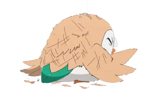 😭 Rowlet Pokemon pokemon, rowlet, owl, sleepy, cartoon telegram sticker