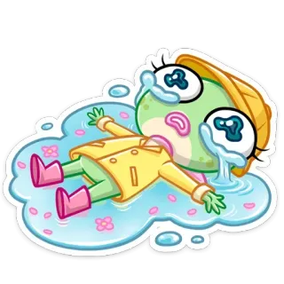 😭 crying, sad, frog, character, cartoon, tears telegram sticker