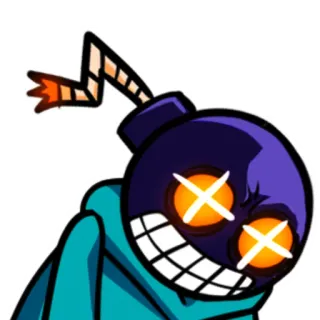 🆙 Whitty Friday Night Funkin' Friday Night Funkin', Whitty, Bombe, Personnage de jeu vidéo, Dessin animé, FNF, Jeu telegram sticker