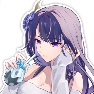 🥱 Raiden Shogun Genshin Impact Аниме, Видеоигра, Персонаж, Райдэн Сёгун, Genshin Impact telegram sticker
