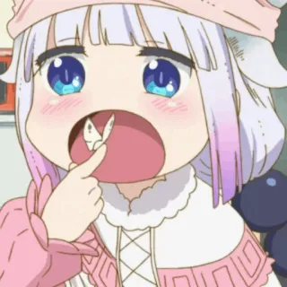 🍬 Kanna Kamui Miss Kobayashi's Dragon Maid 애니메이션, 드래곤, 칸나, 카와이, 귀여운, 만화 whatsapp sticker