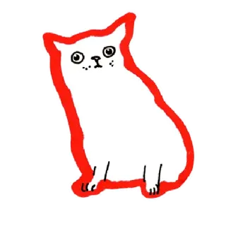 😯 кот, наклейка, животное, милый, иллюстрация, мультфильм telegram sticker