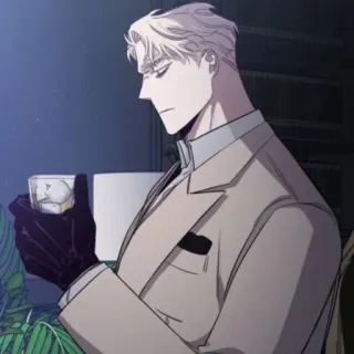 🥂 man, drink, suit, gloves, anime, character telegram sticker